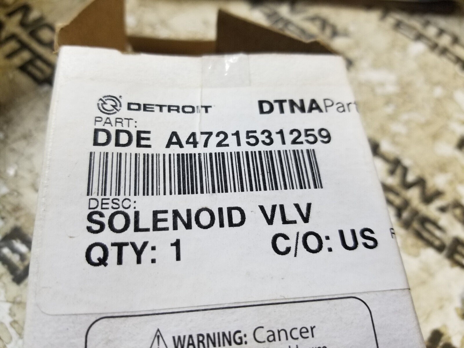 New Genuine DETROIT Exhaust Brake Engine Solenoid Valve A4721531259 DDE