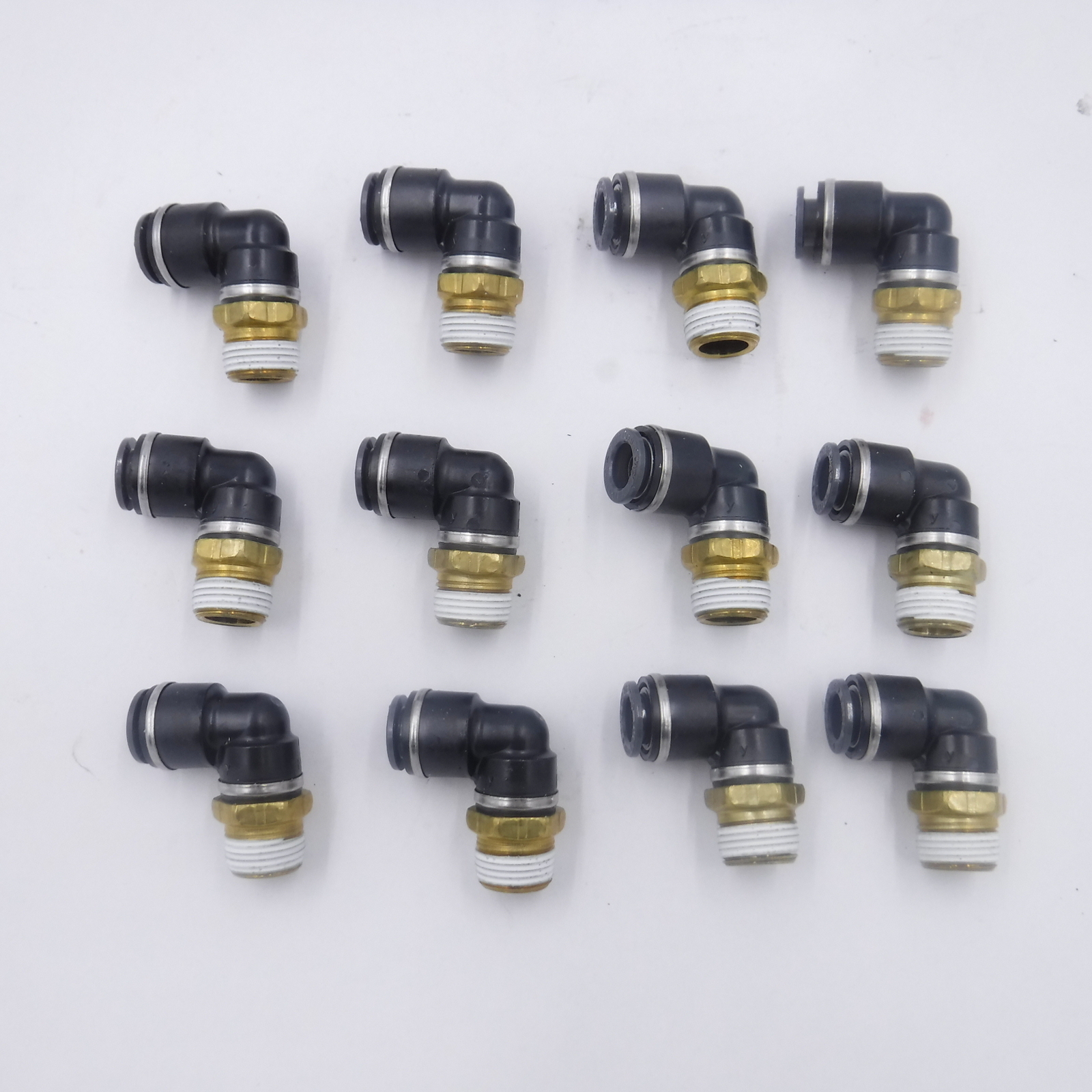 12 Pack SMC KV2L11-36S 3/8″ MNPT x 3/8″ PTC DOT 90° Elbows