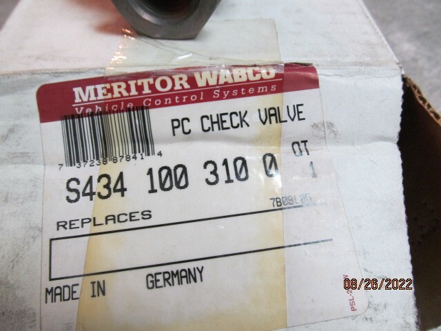 Meritor Wabco S434 100 310 0 Air Dryer – Pressure Control Check Valve