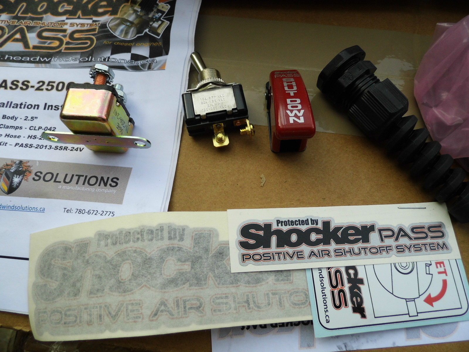 SHOCKER PASS-25 24V POSITIVE AIR SHUT-OFF SYSTEM 24V DIESEL 2.5 INCH INTAKE