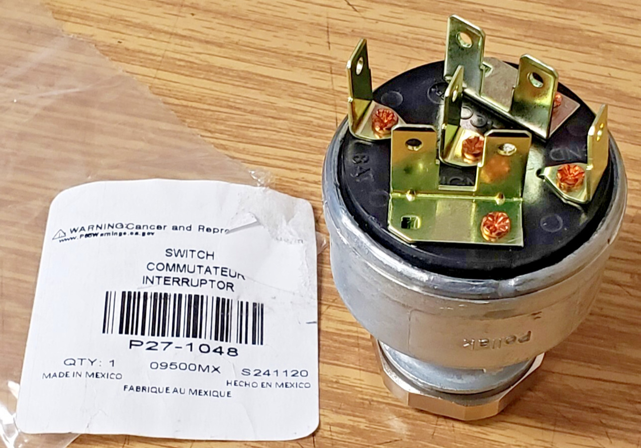 ~NEW GENUINE PACCAR OEM KENWORTH / PETERBILT CHROME IGNITION SWITCH ~ P27-1048