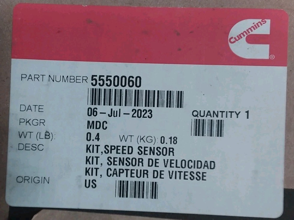 Cummins, 5550060, Kit, Speed Sensor