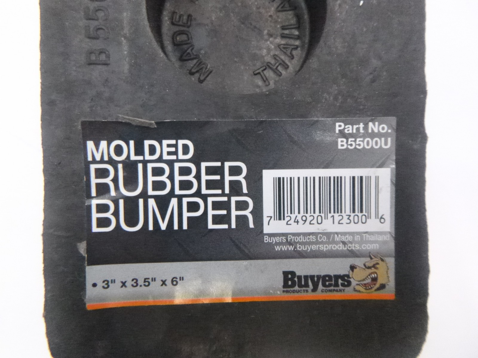 Buyers Products B5500 Molded Rubber Bumper 3″ x 3-1/2″ x 6″