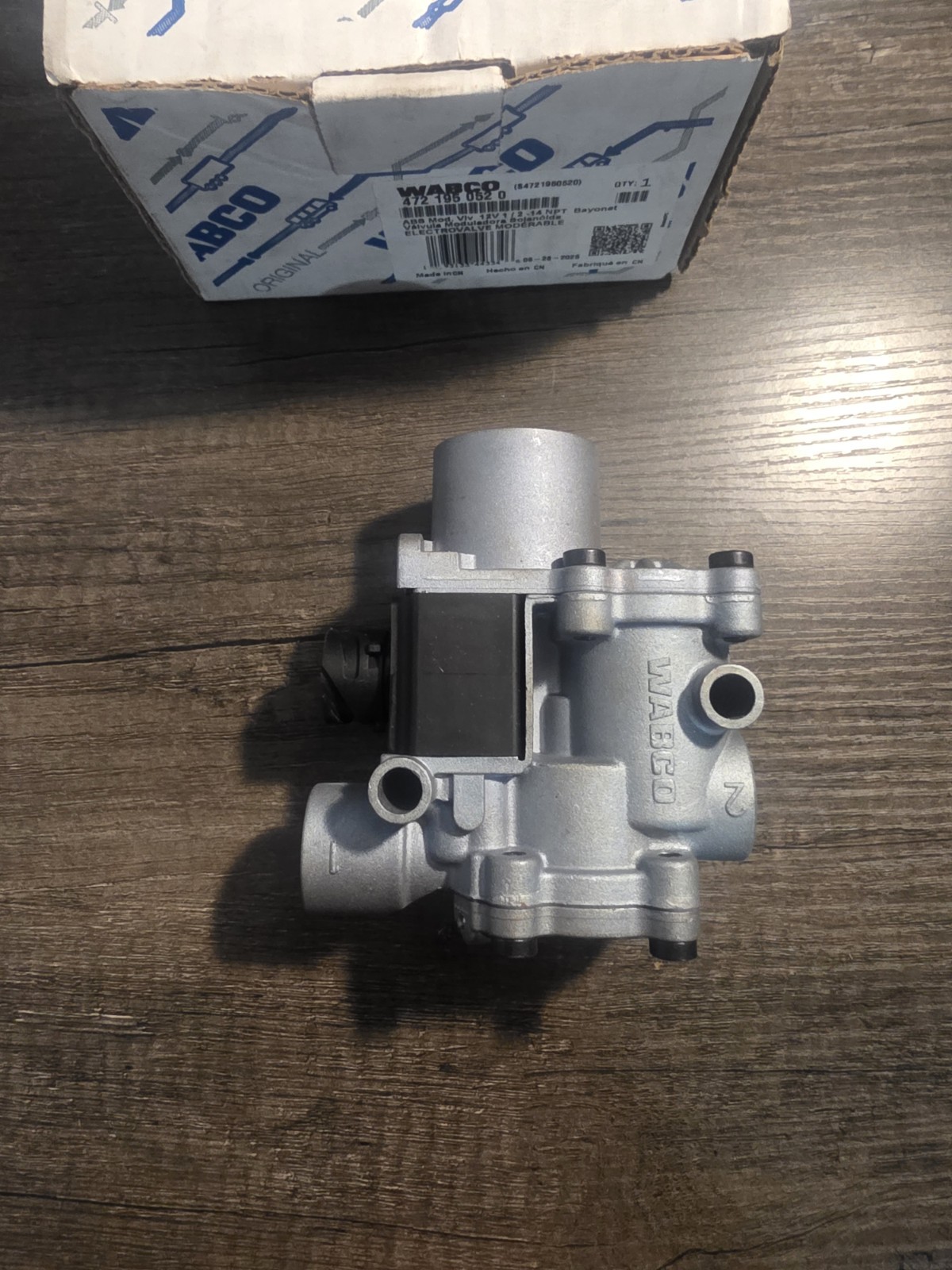WABCO 4721950520 ABS Solenoid Modulator Relay Valve, 12V, 1/2″ NPTF for Trucks