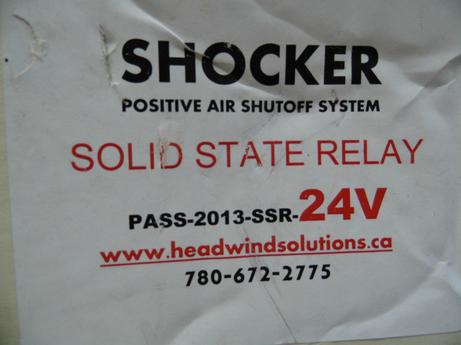 SHOCKER PASS-25 24V POSITIVE AIR SHUT-OFF SYSTEM 24V DIESEL 2.5 INCH INTAKE