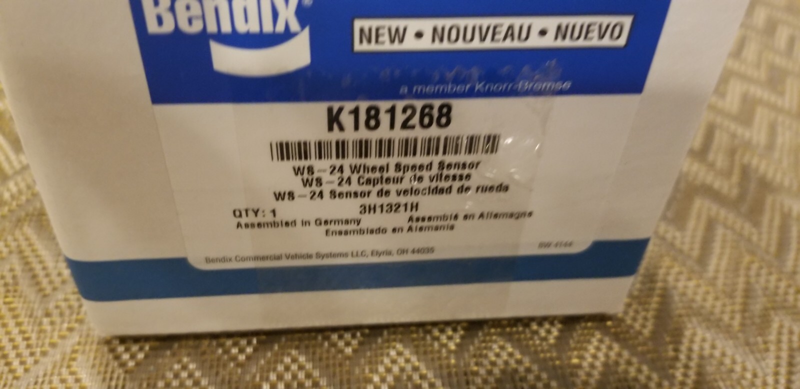 BENDIX NEW WS-24 Wheel Speed Sensor. K181268