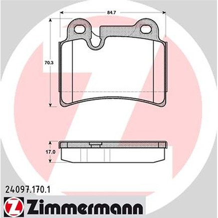 Zimmermann 24097 170 1 Disc Brake Pad For Water for Volkswagen