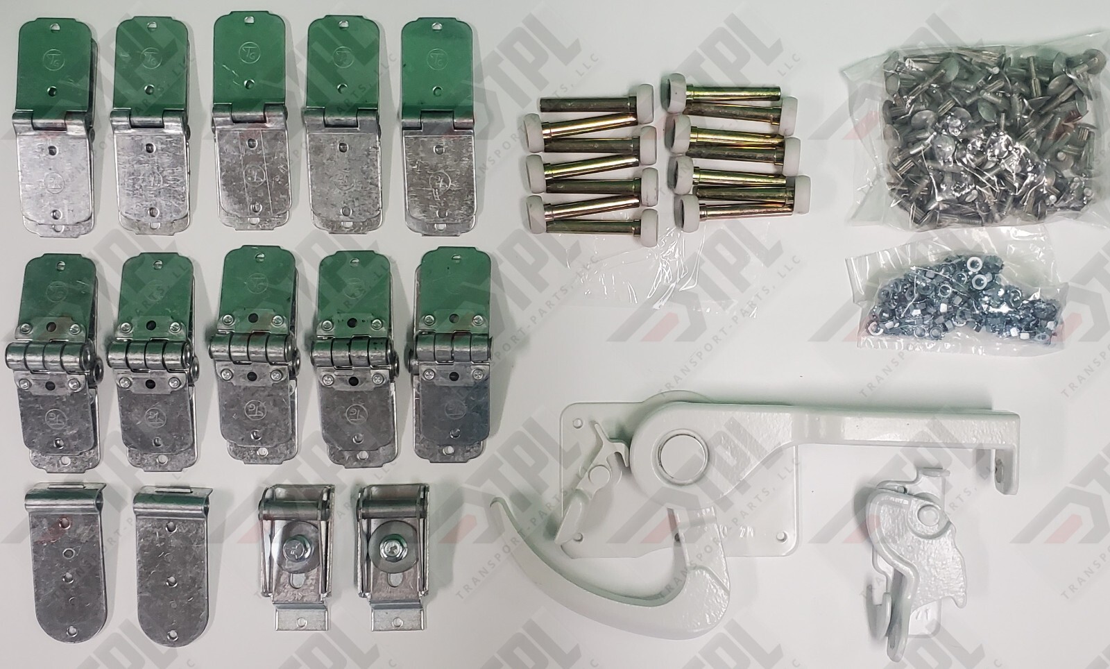40 Piece TODCO Roll Up Door Kit 1″ NYLON Rollers WHITE Lock + Keeper + HARDWARE