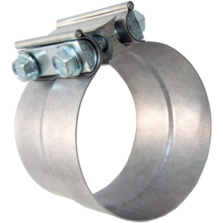 Tectran HL250 Exhaust Clamp 2.5 In., Aluminized/Steel, Lap Style, With 2 Bolts A