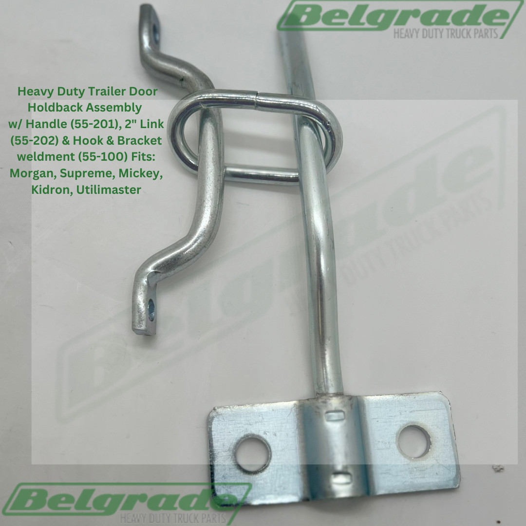 Heavy Duty Trailer Door Holdback Assembly w/ Handle, 2″ Link & Hook & Bracket