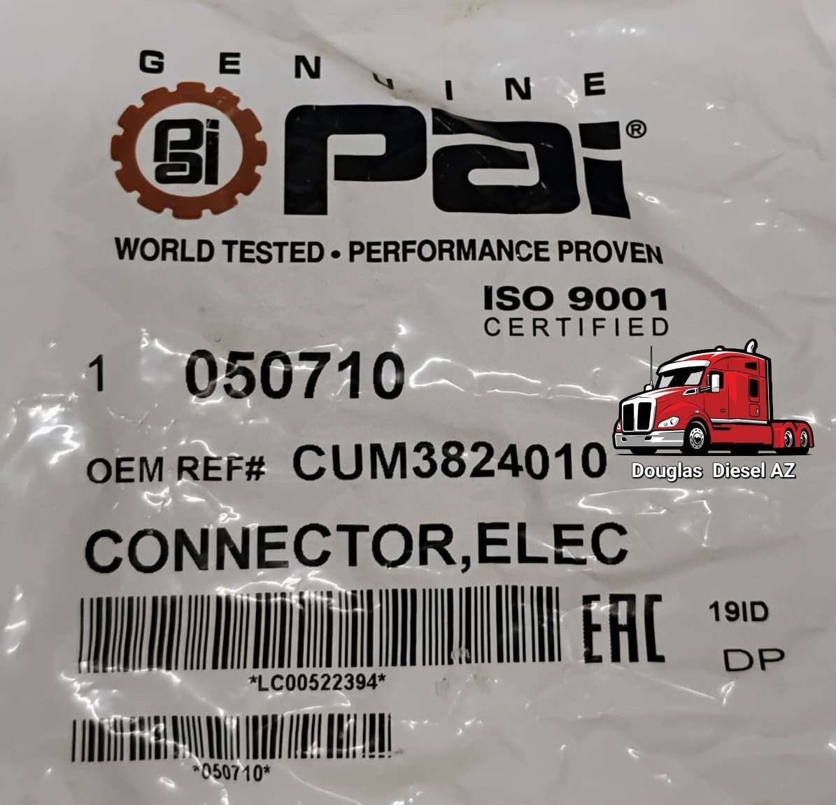 INJECTOR ELECTRICAL CONNECTOR for N14. PAI# 050710. Ref# CUMMINS 3824010 3067973