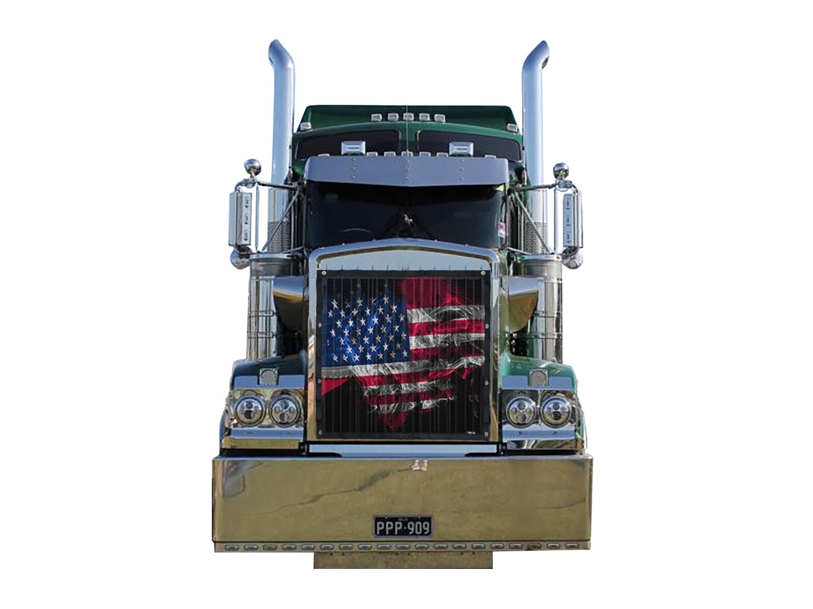 Premium Smokey Flag Mesh Bug Screen Fits Kenworth W900B by GrilleAdz