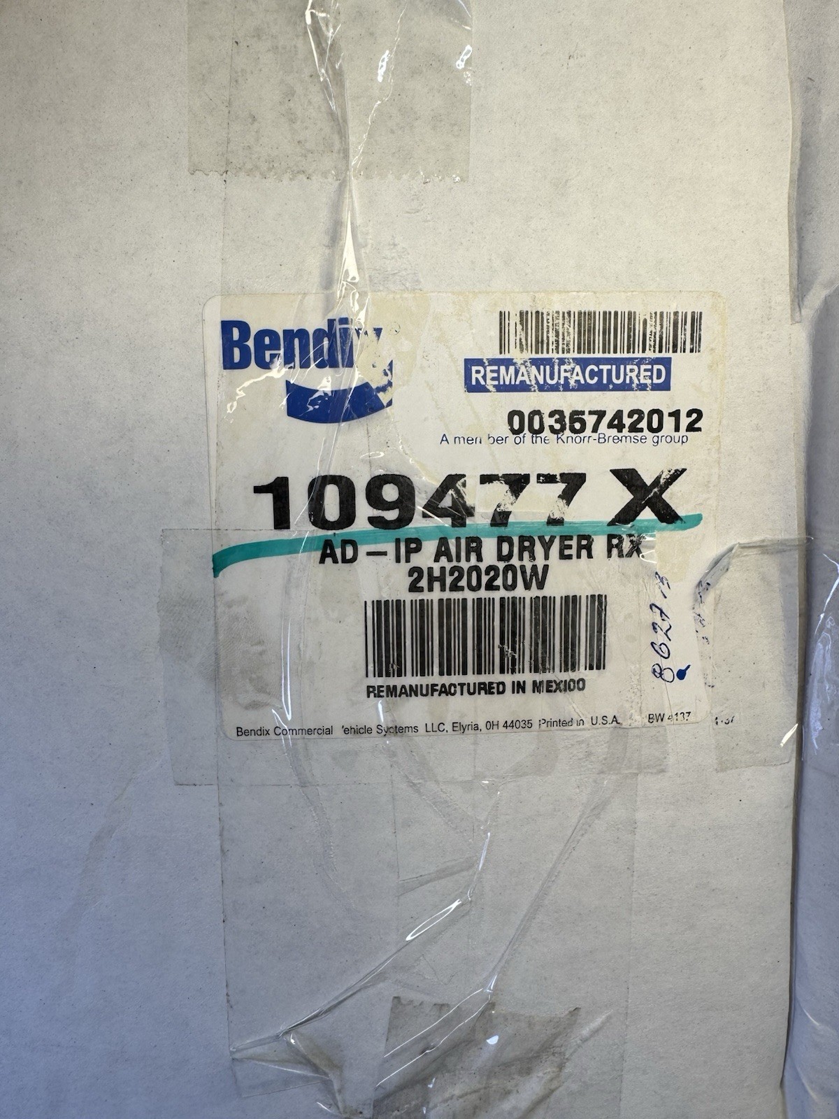 Bendix 109477X AD-IP Air Dryer 0035742012 Remanufactured No Core Charge