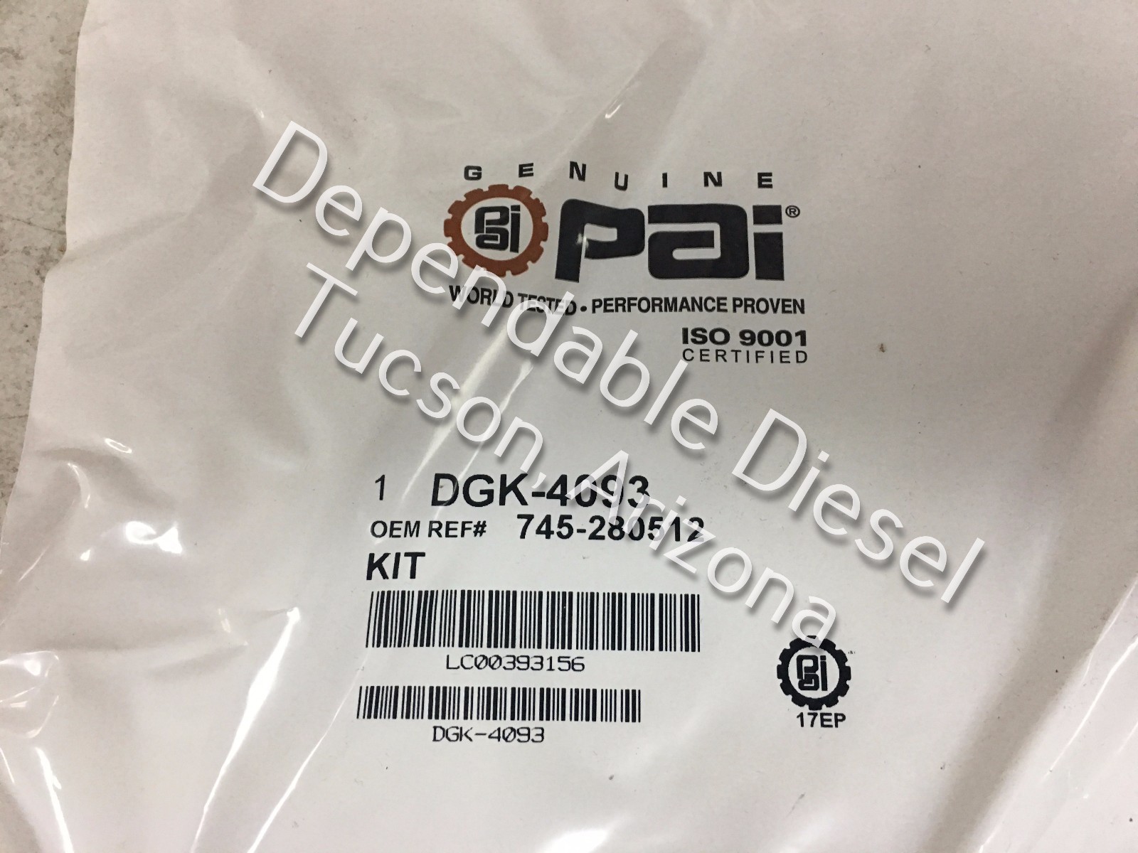 Air Compressor Gasket Kit for a Tu-Flo 500. PAI # DGK-4093 Ref. # Bendix 280512