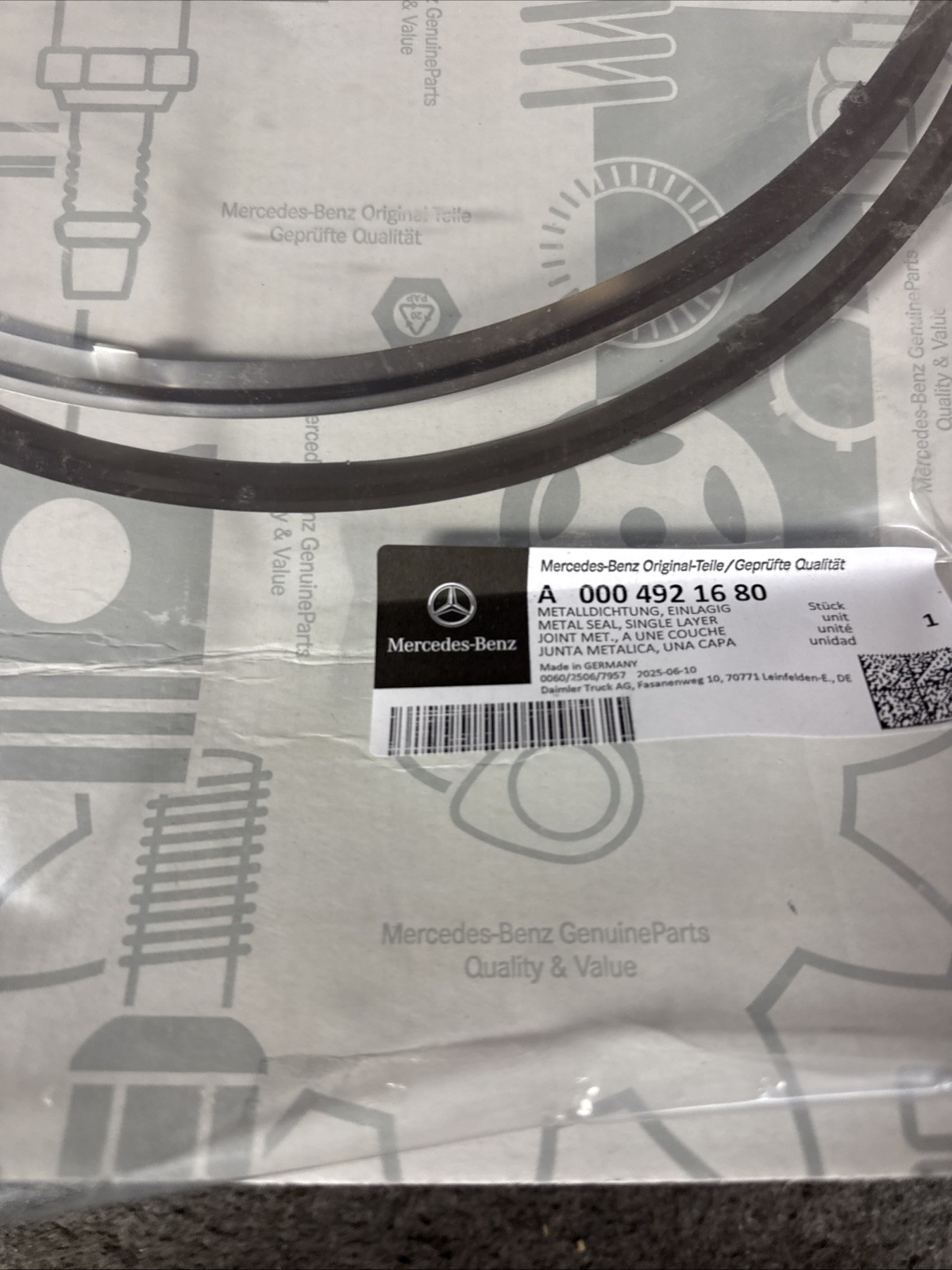 NEW! DETROIT DIESEL 2 Count GASKET | 12-1/2″ O.D. | OEM A0004921680