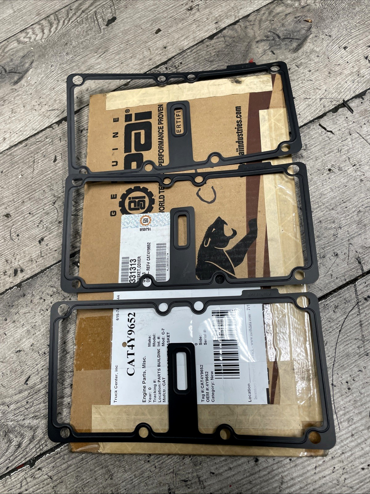 CATERPILLAR C7 SIDE COVER GASKET 4Y9652 ( 3 PIECES ) )