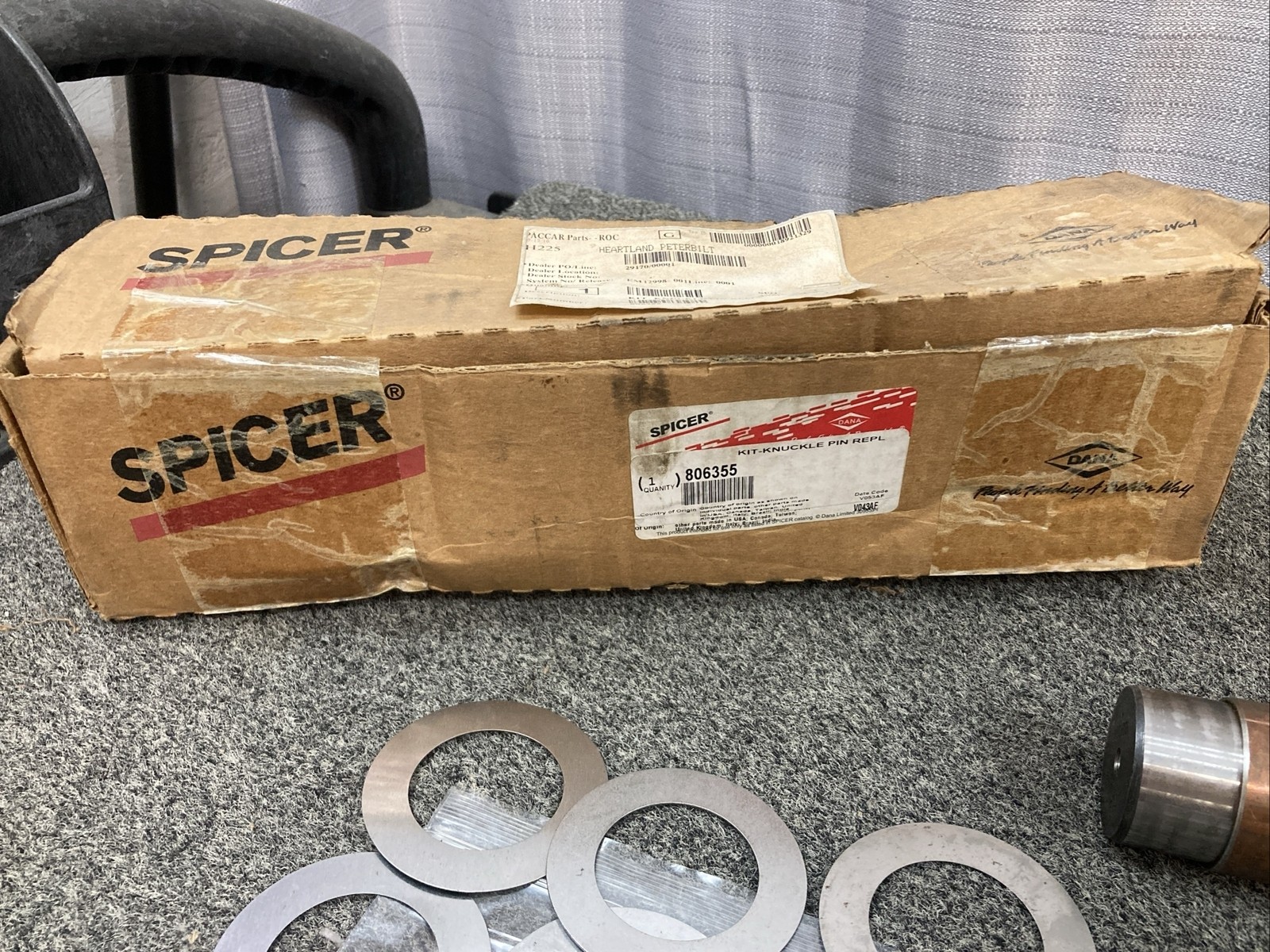 NEW GENUINE DANA SPICER 806355 KNUCKLE PIN REPLACEMENT KIT, INCOMPLETE KIT