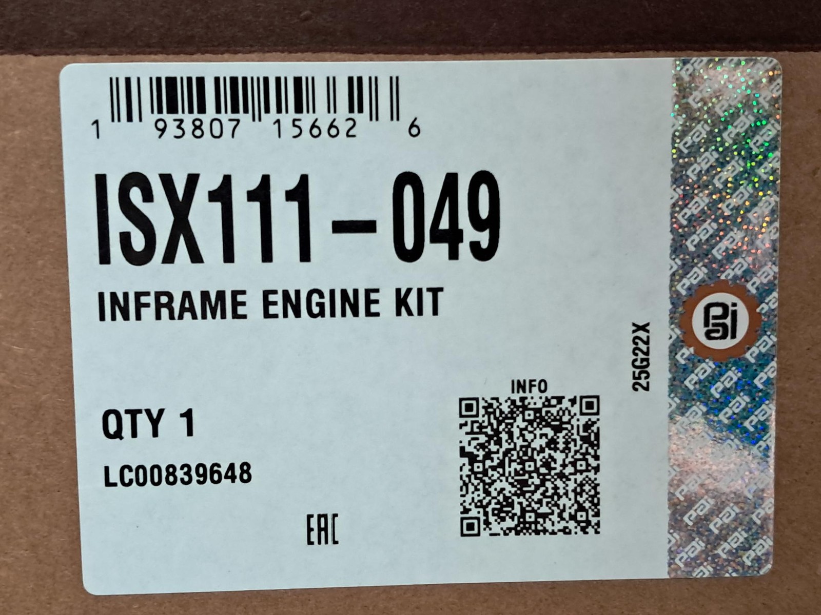 PAI ISX111-049 Inframe Engine Kit for Cummins ISX Engines