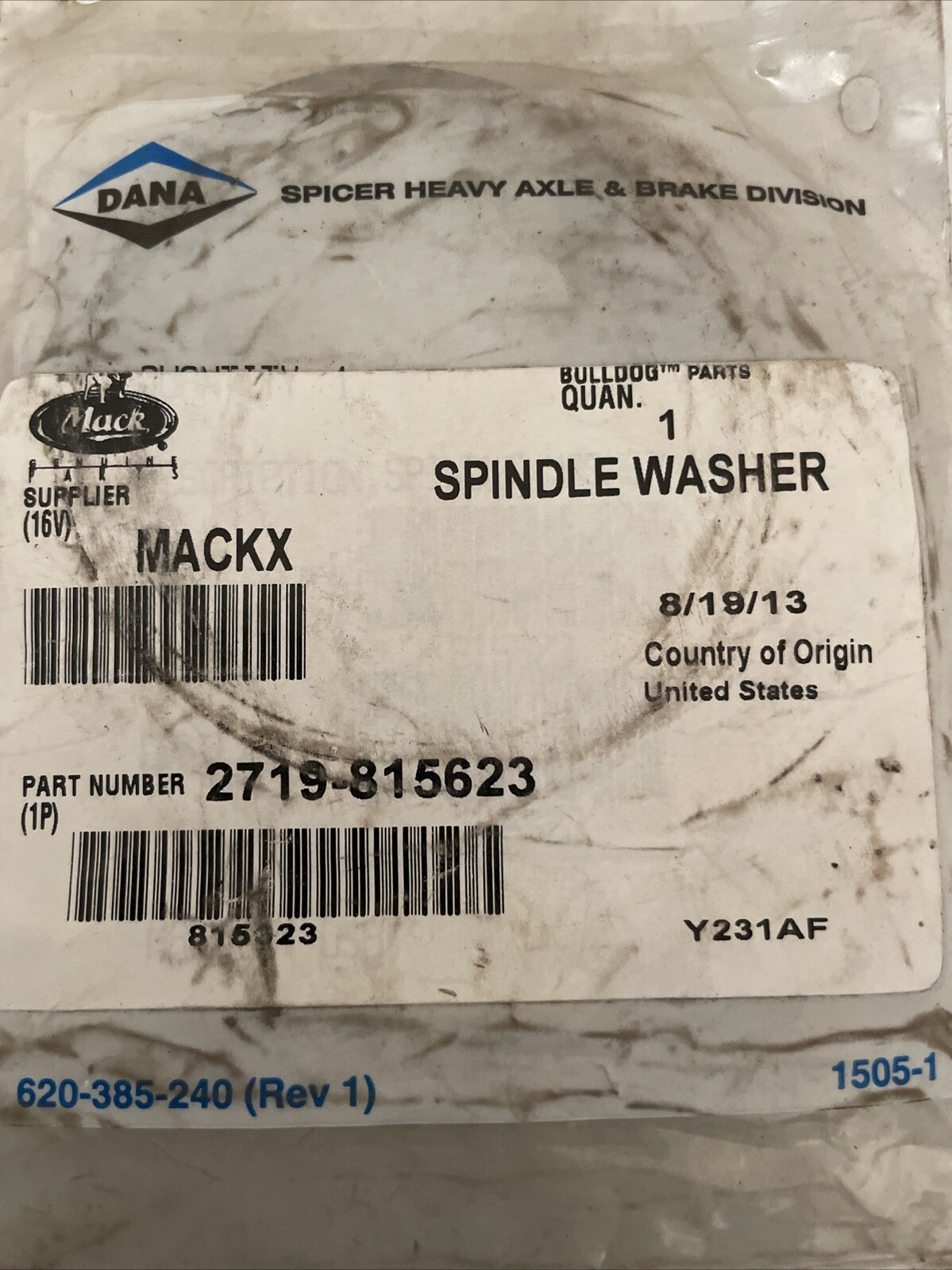 GENUINE MACK SPINDLE WASHER 2719- 815623 NEW OEM 815623