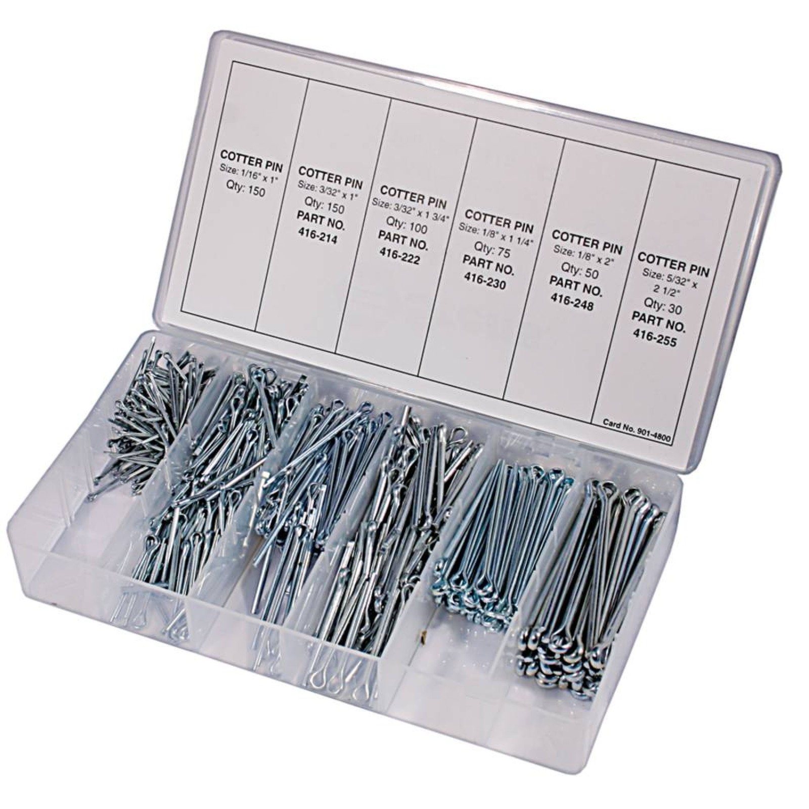 Cotter Pin Kit 555 Pieces 1/16 3/32 1/8 5/32 Inch PVC Storage Case APPLICATION