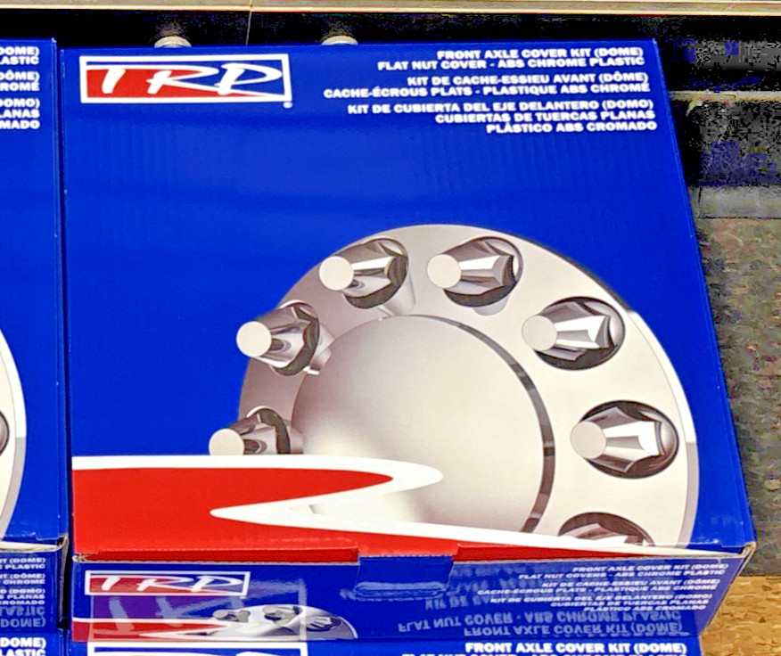 NEW HUBCAP-DOME FRONT AXLE COVER KIT w/ 10 CHROME PLASTIC FLAT NUTS 33mm~ MW9711
