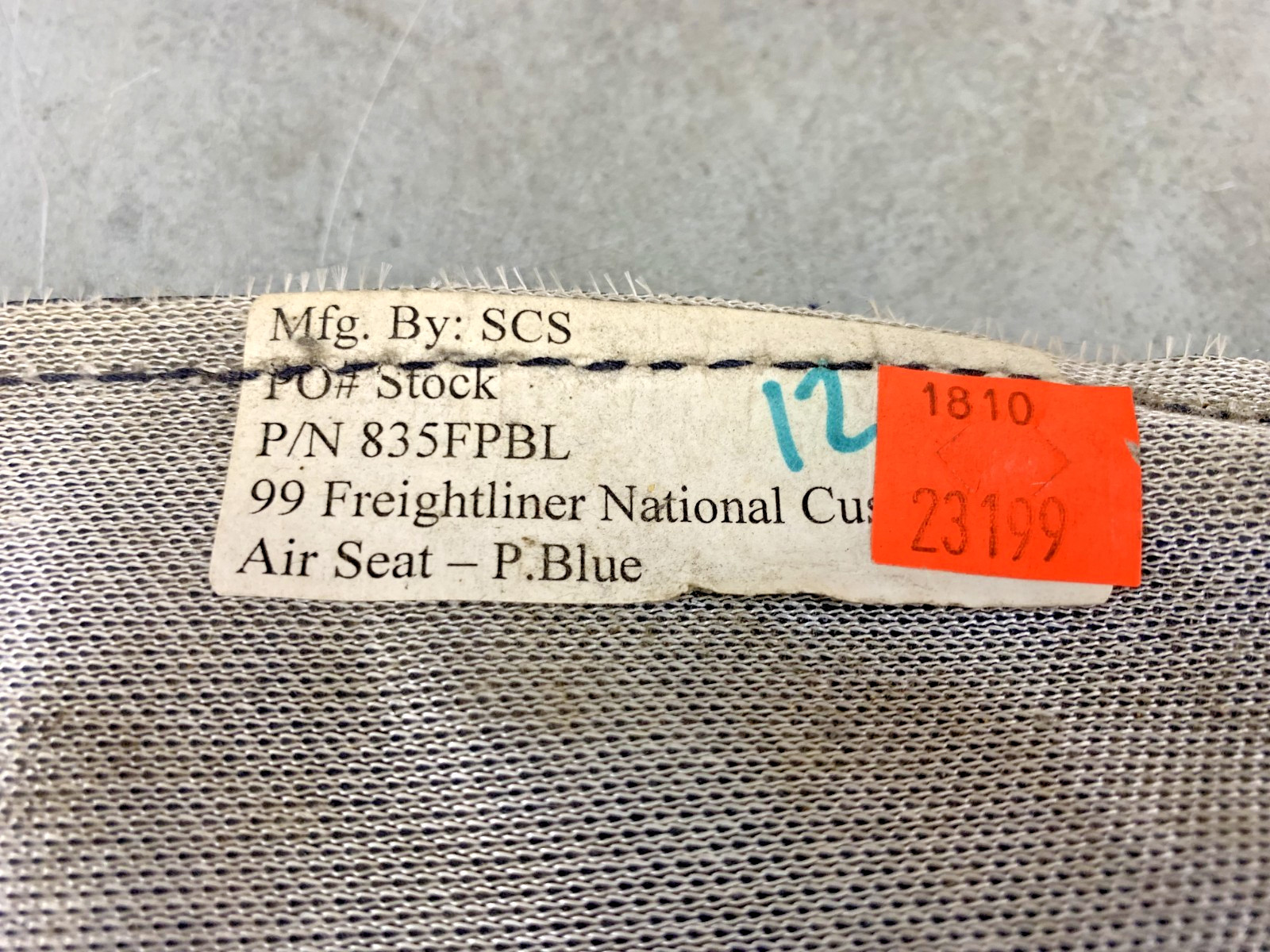 (23199) Freightliner National Seating Air Seat Cushion Cover Blue 835FPBL