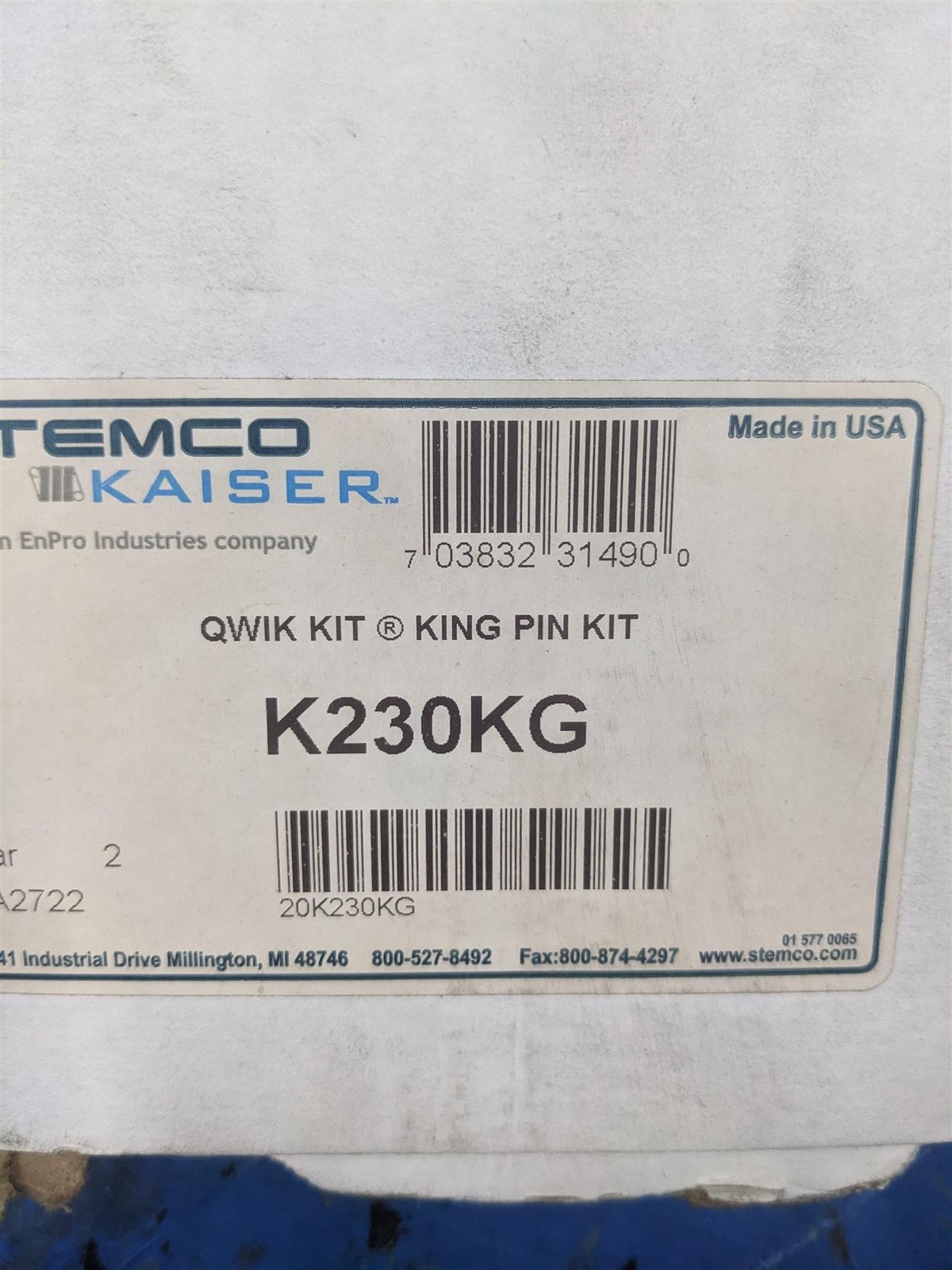 STEMCO K230KG Qwik Kit Steering King Pin Kit Set for KGI Axle 23k