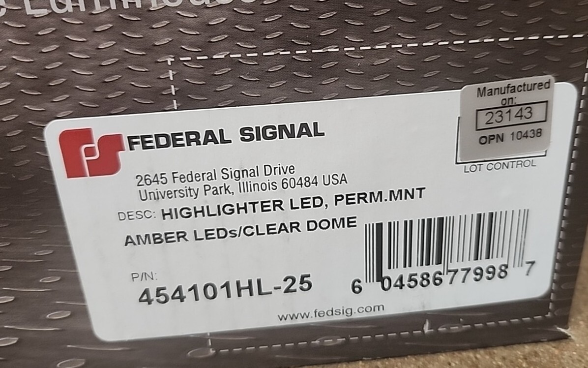 Amber Mini Light Bar LED Lamp Type, Permanent Mounting, 15 4/5″ Len; 454101HL-25