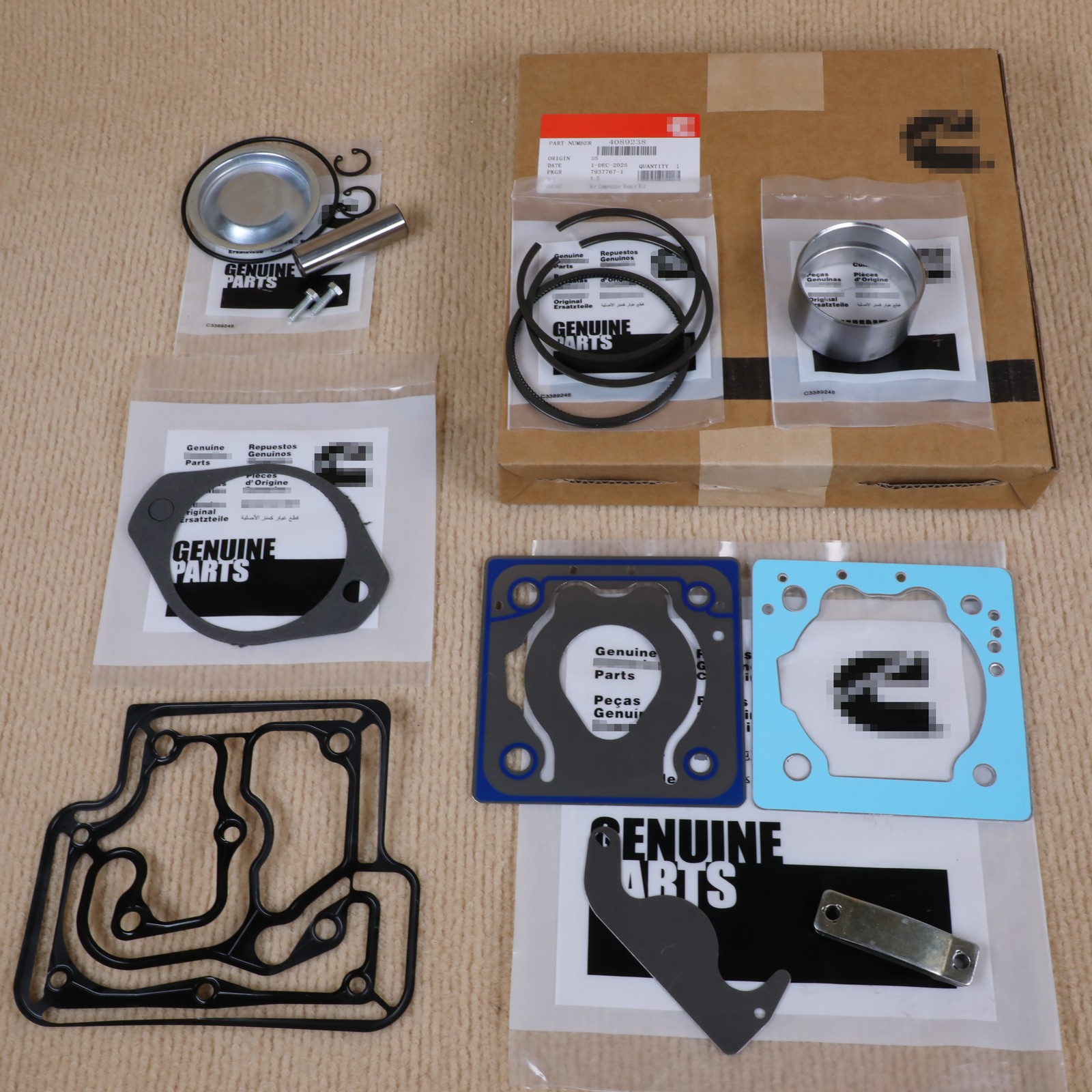 4089238 Cylinder Air Compressor Head Repair Kit for Cummins ISX ISC ISL ISM PAI