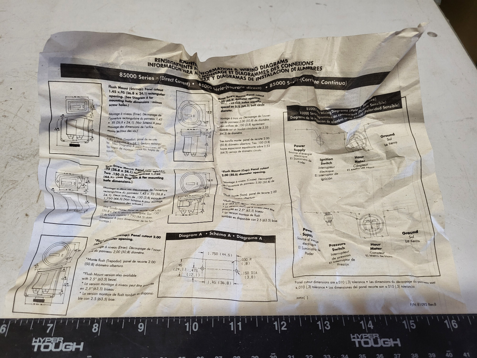 HOURMETER GAUGE for Universal Use Honeywell Quartz # 85097 Hour Meter