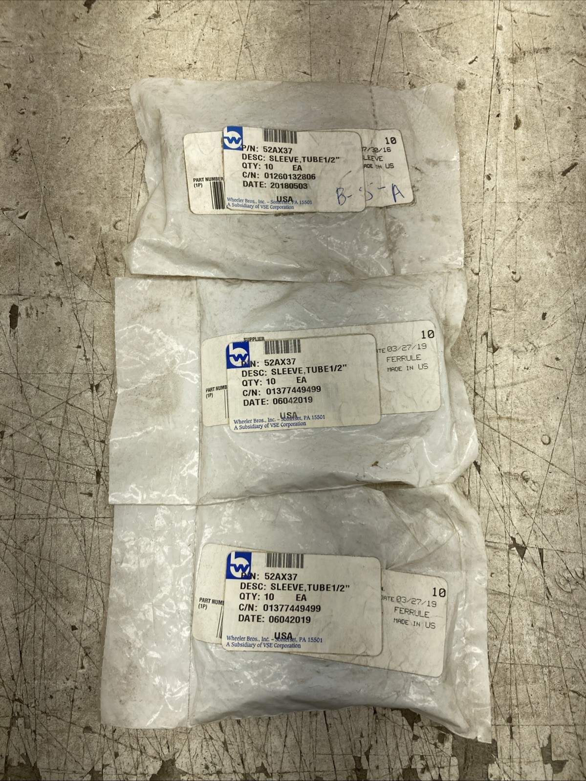 Genuine Mack 1/2” Sleeve 52AX37-30 Count (New Old Stock)
