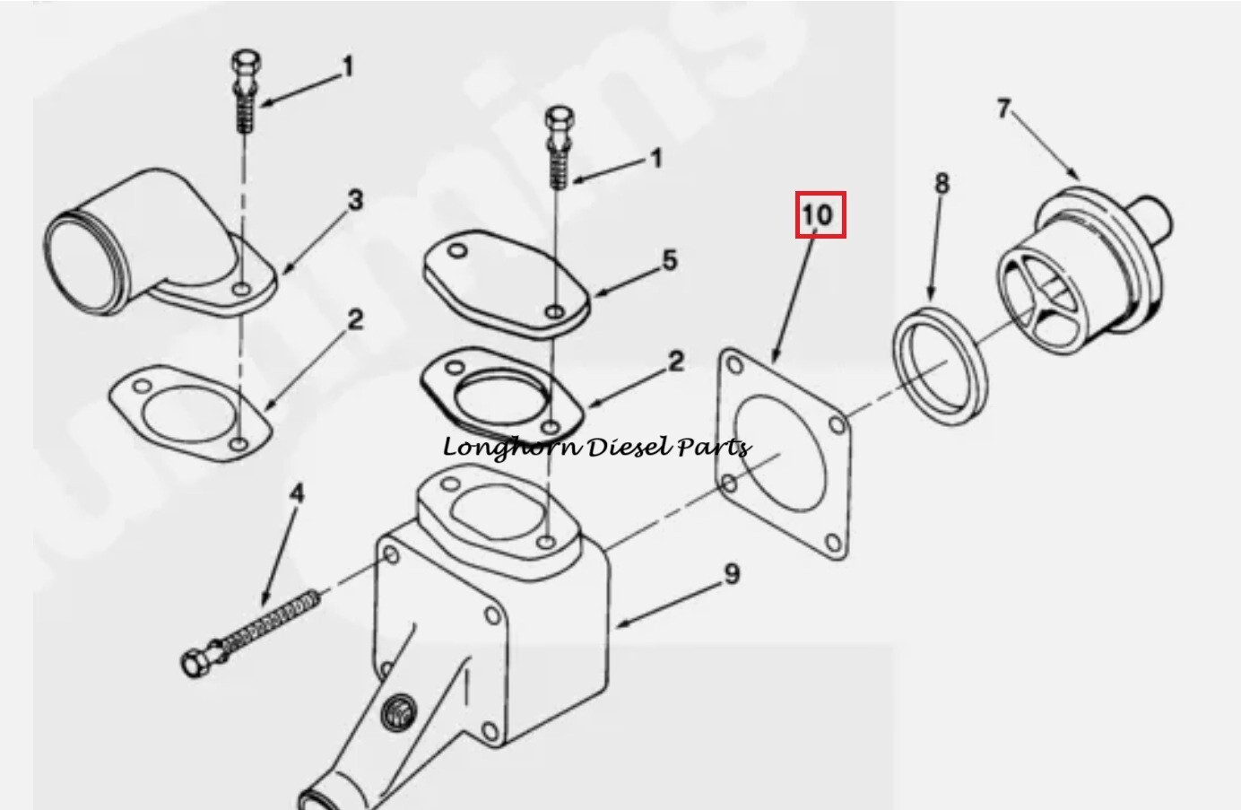 208128 Thermostat Housing Gasket Cummins NT 855 New Aftermarket