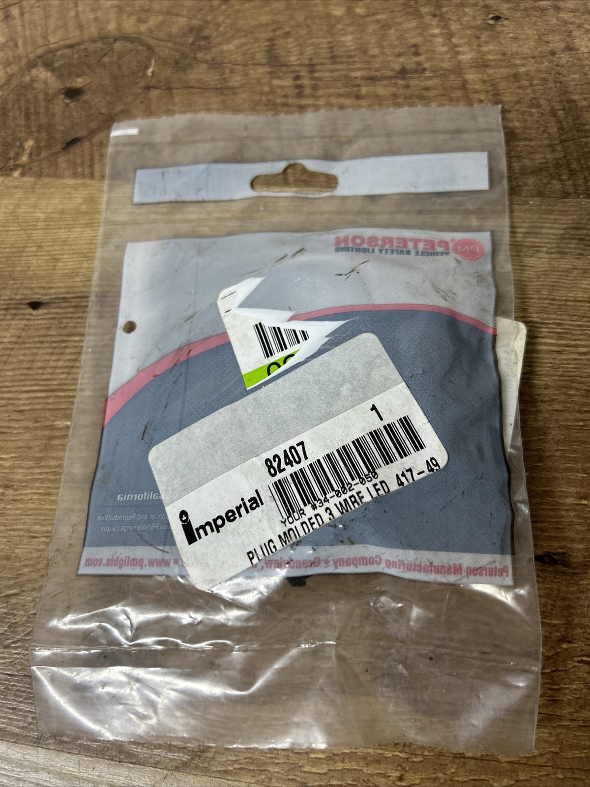 NOS Peterson Manufacturing 417-49 Stop & Tail Plug LED 3-Wire Imperial 82407