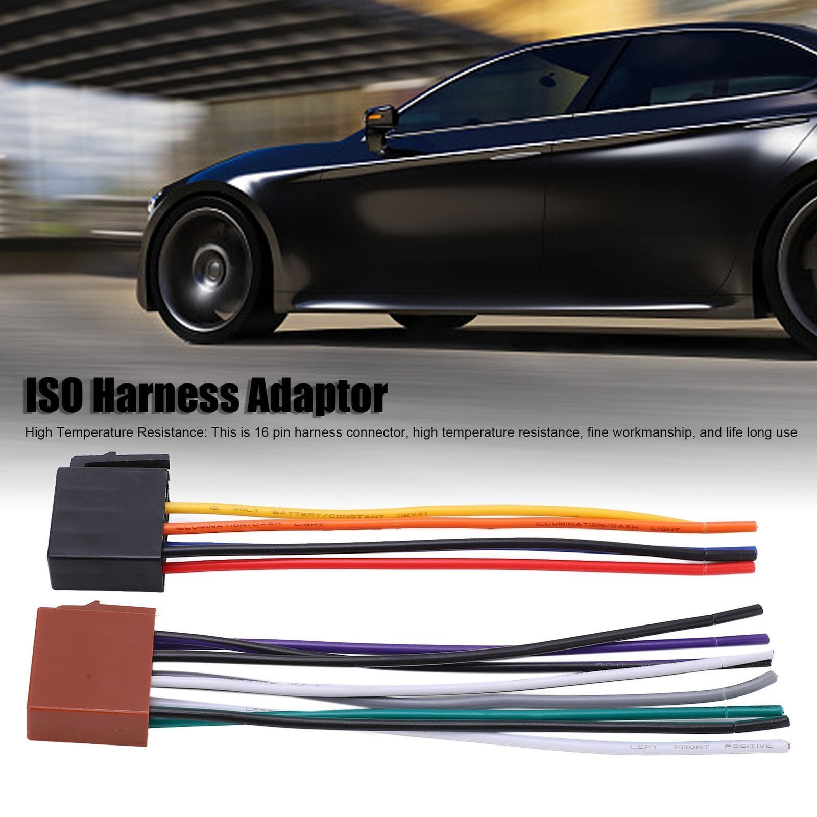 2Pcs/Set ISO Harness Adaptor ABS Metal Car Stereo Adaptor Connector Replacement