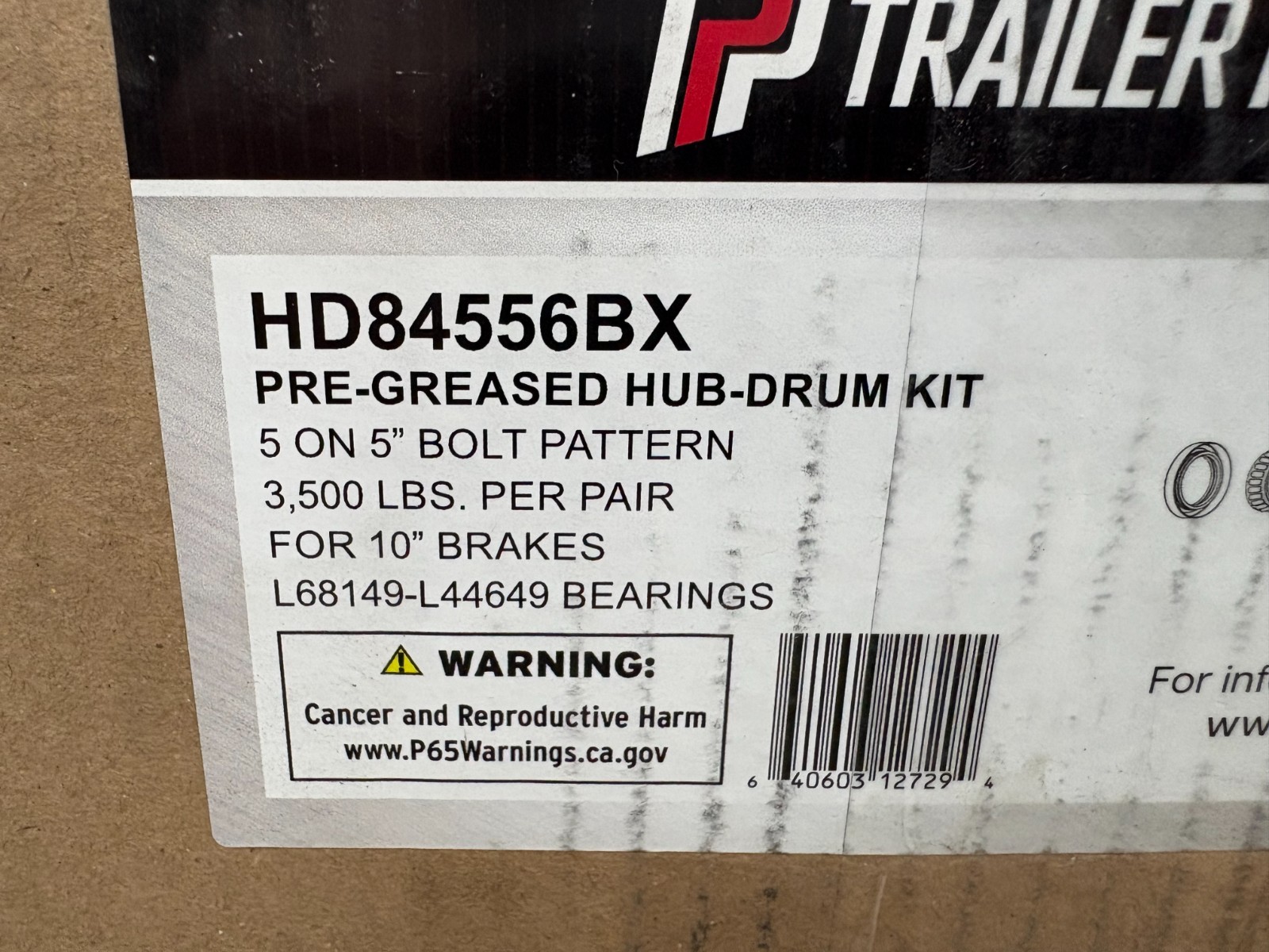 Trailer Parts Pro HD84556BX Redline 5 On 5in Hub & Drum Kit For 3.5 K Axles ^