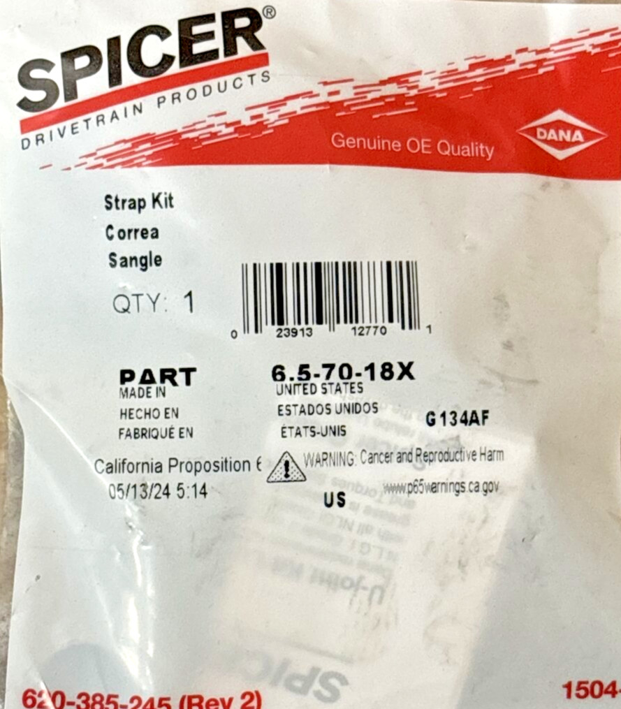 ~NEW DANA SPICER UNIVERSAL U – JOINT BEARING RETAINER STRAP KIT ~ 6.5-70-18X