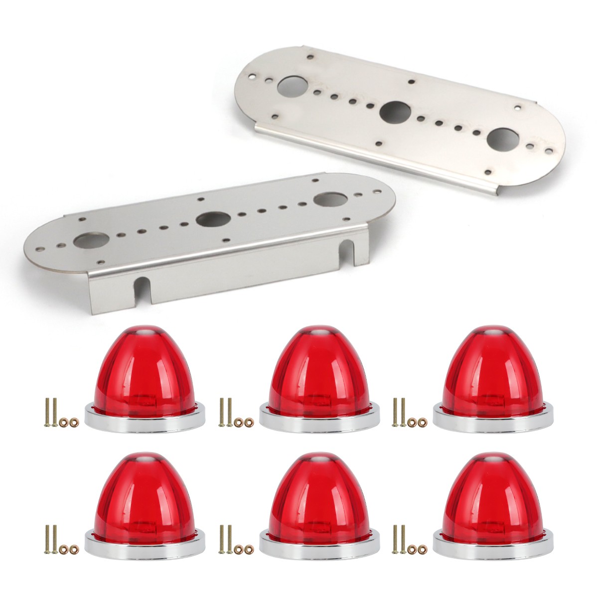 For Peterbilt Trucks Watermelon Air Cleaner Front Lights & Bracket Kit Stainless