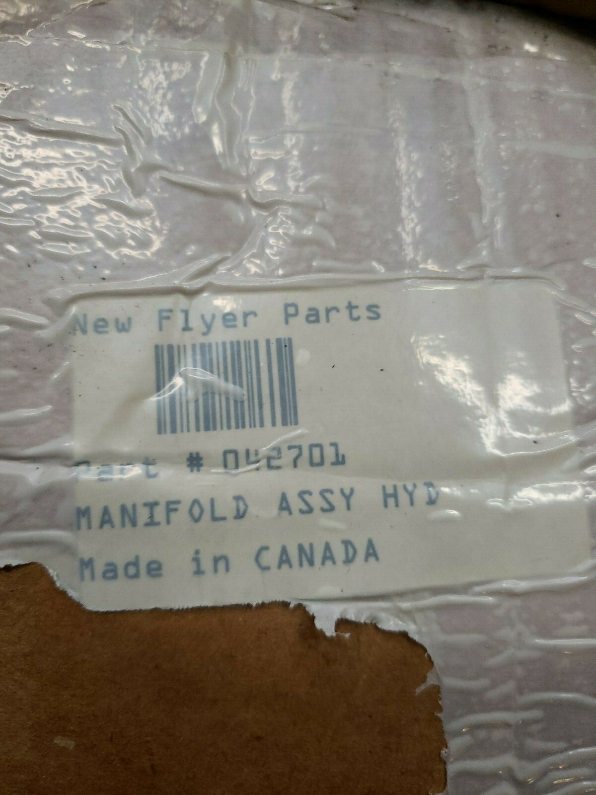 Sauer Danfoss Solenoid Relief Manifold CP12486 B, New Flyer 042701 New In Rough