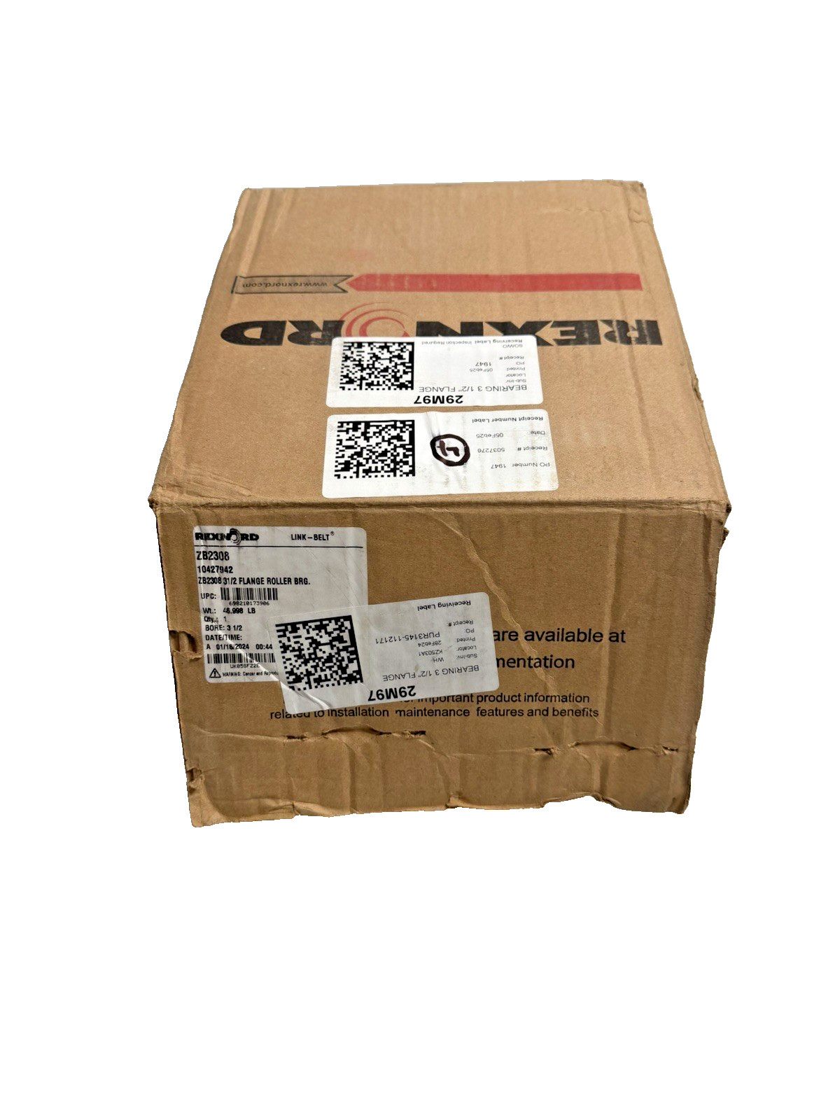 Roadtec 29M97 Rexnord ZB2308 10427942 3-1/2″ Flange Roller Bearing NEW