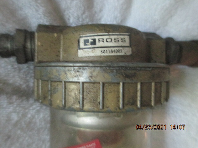 Vintage ROSS Hydraulic Fuel Pump FILTER Clear Polycarbonate Bowl