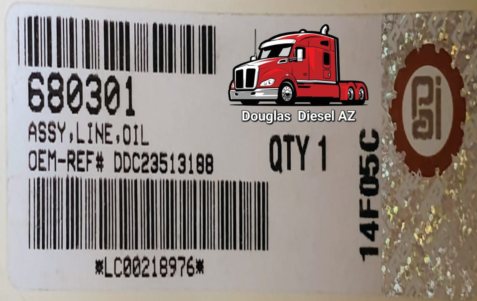 OIL LINE ASSEMBLY for Series 60. PAI # 680301. Ref.# DETROIT DIESEL 23513188