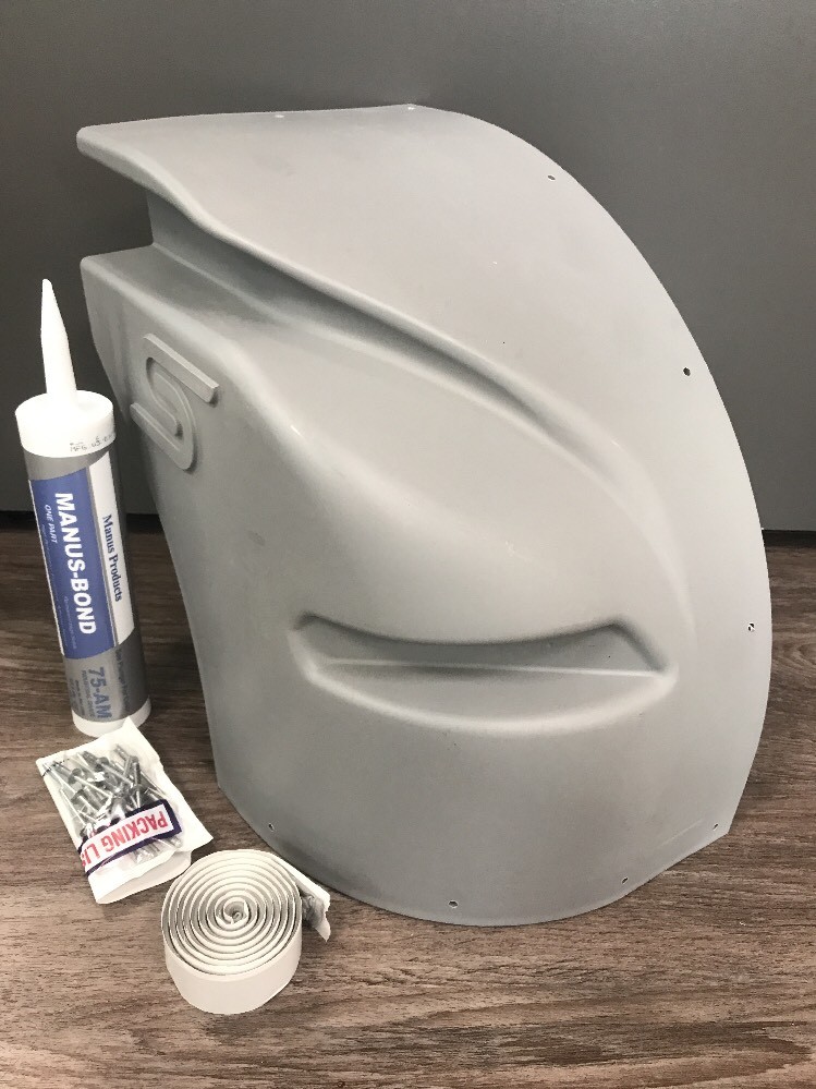 Supreme Corner Cap – Curbside – 116990 OEM + rivets/tape/caulk + LED penny light