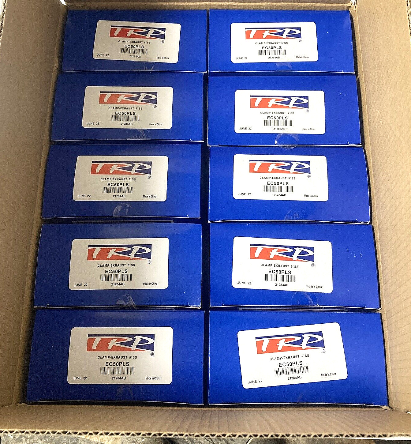 ~BRAND NEW 10-PACK of STAINLESS STEEL PREFORMED 5″ TRUCK EXHAUST CLAMPS~ EC50PLS