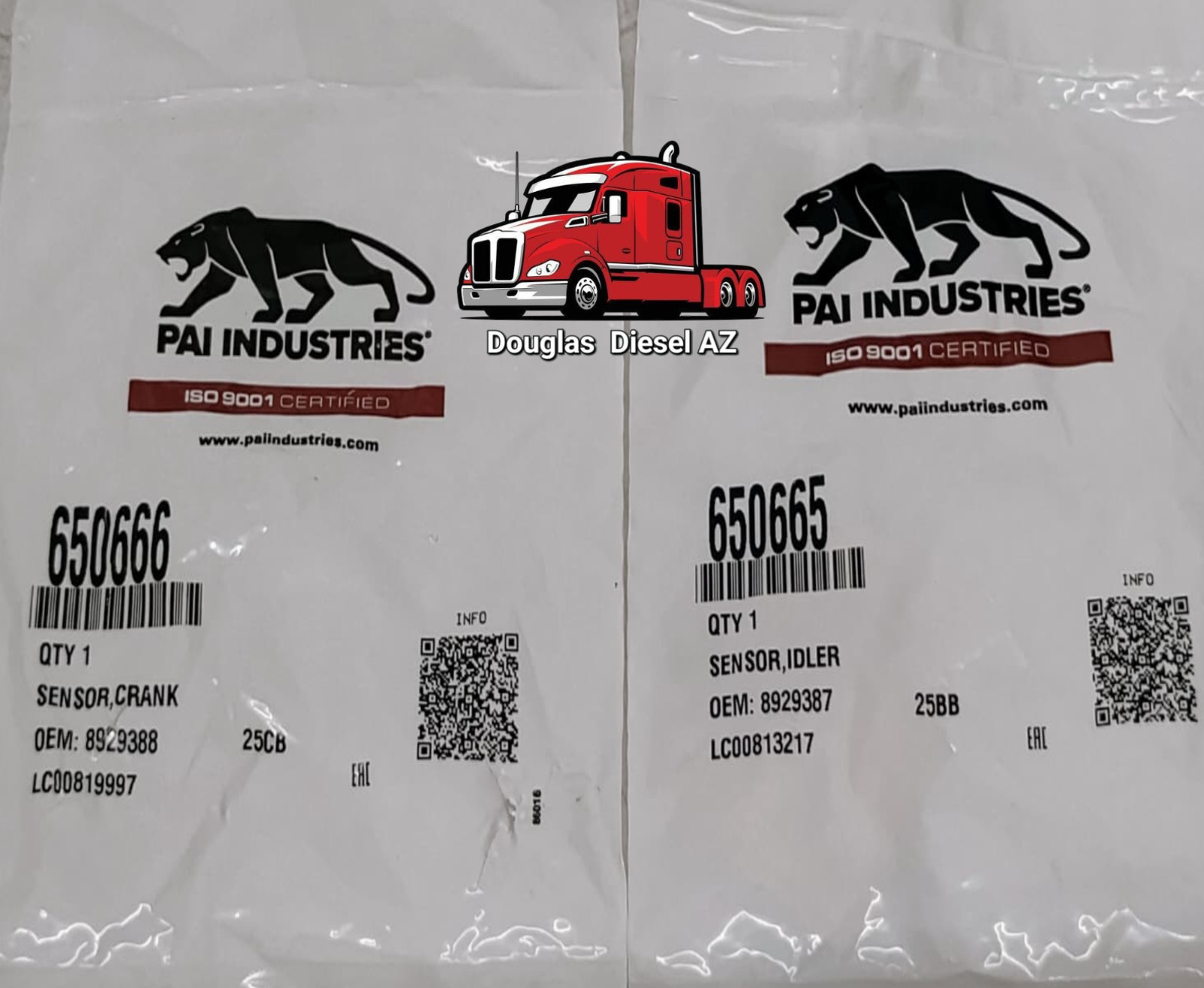 CRANKSHAFT & IDLER SENSOR KIT for 12.7L. PAI Brand. Ref# DETROIT 8929388 8929387