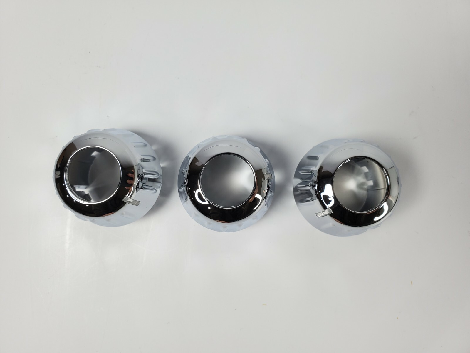 (Set/3) Chrome AC Heater Control Outer Knobs for 2006+ Kenworth W900, T800, T660