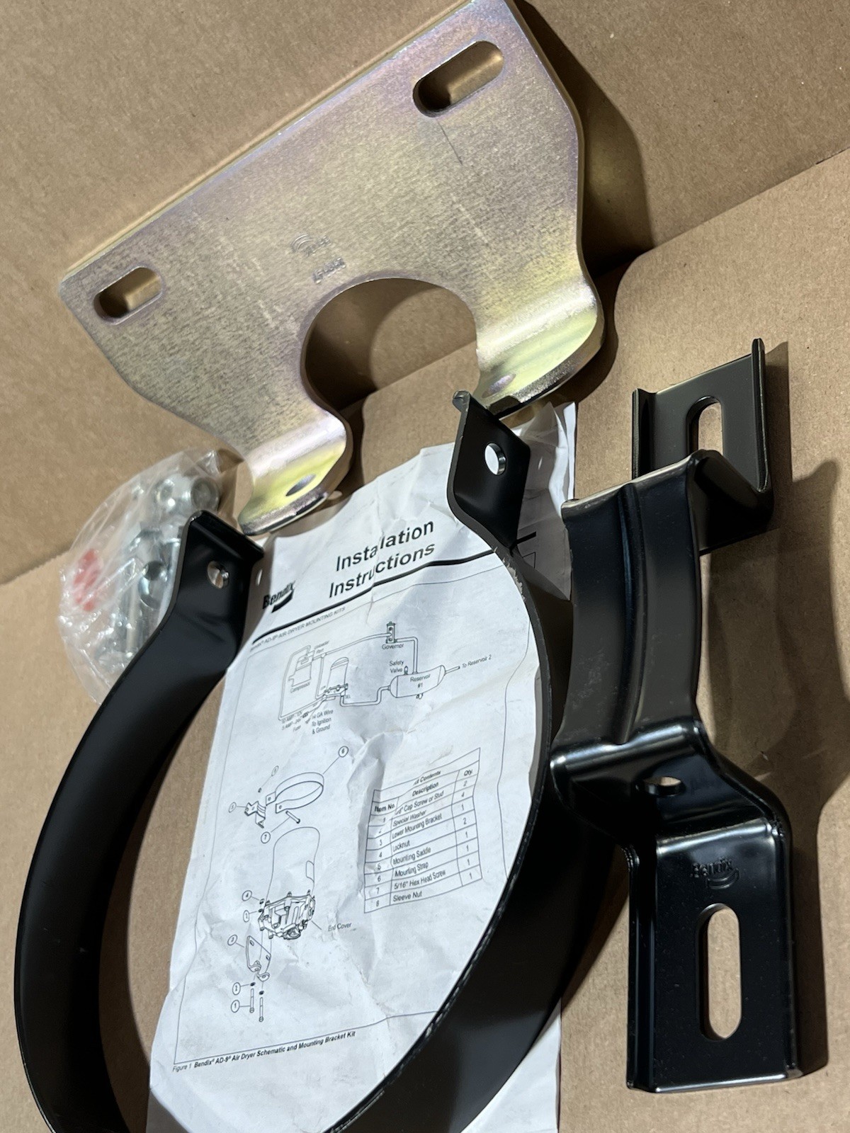 Genuine Bendix 107695 AD9 Air Dryer Mounting Bracket Kit Oem Nos