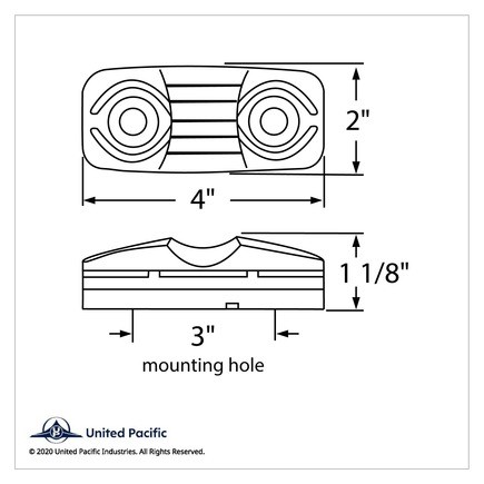 United Pacific 38226 Clearance/Marker Light Red Led/Red Lens, Rectangle Design,
