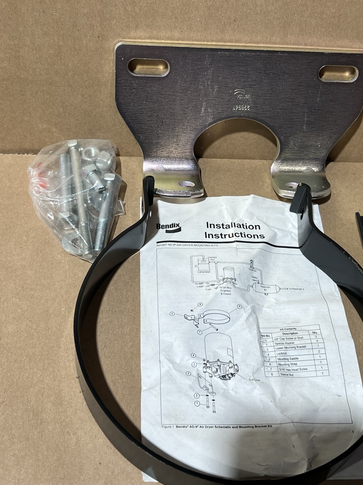 Genuine Bendix 107695 AD9 Air Dryer Mounting Bracket Kit Oem Nos