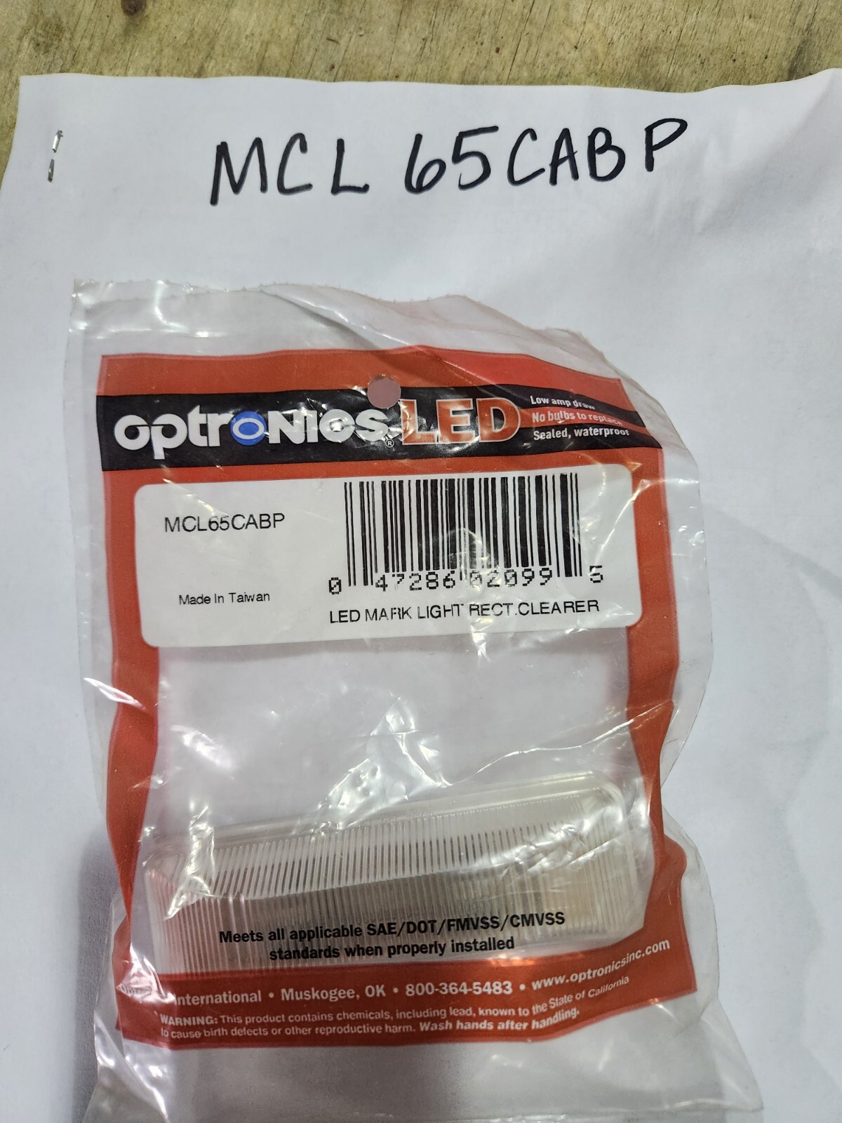 QTY 2**** Optronics MCL65CABP LED Marker / Clearance Light Amber