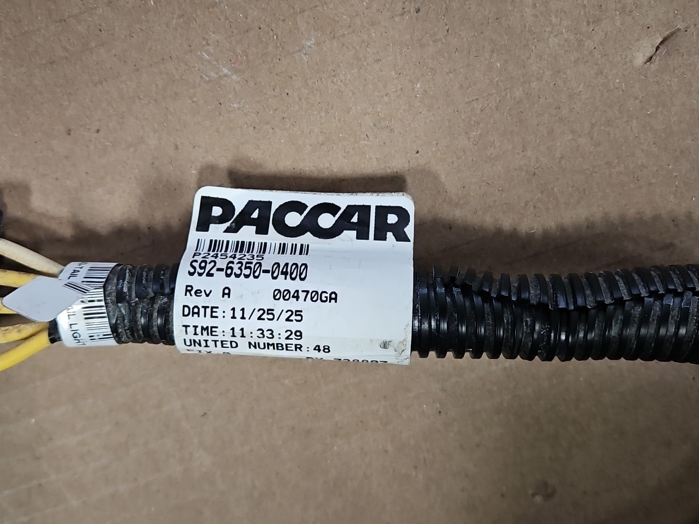 Peterbilt PACCAR S92-6350-0400 Chassis To Lights Jumper Harness W/Backup Pigtail
